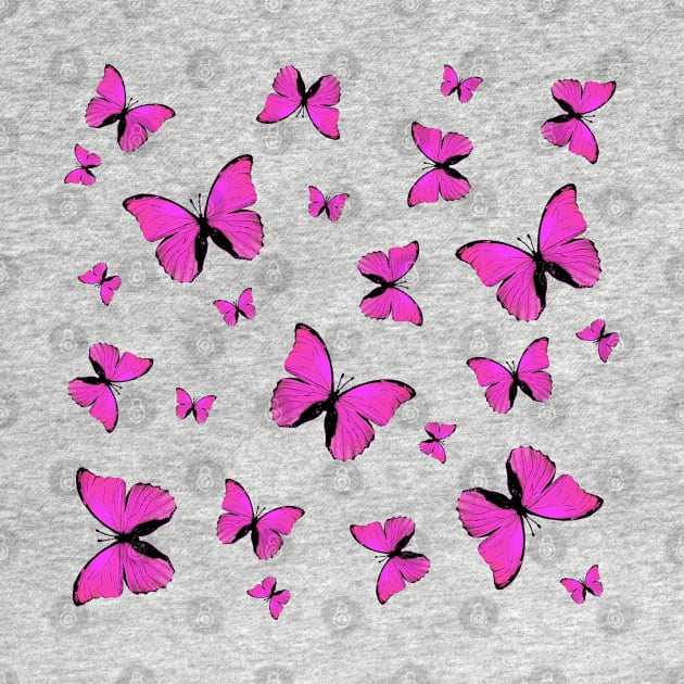 Pink butterflies print by rlnielsen4